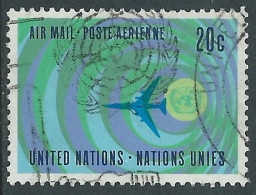 1963-69 NAZIONI UNITE NEW YORK POSTA AEREA USATO SOGGETTI DIVERSI 20 CENT Z19-5 - Posta Aerea