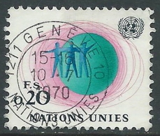 1969-70 NAZIONI UNITE GINEVRA USATO SOGGETTI DIVERSI 20 CENT - Z23-6-3 - Gebruikt