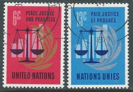 1970 NAZIONI UNITE NEW YORK USATO PACE GIUSTIZIA PROGRESSO - Z19-6 - Usados