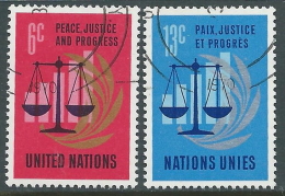 1970 NAZIONI UNITE NEW YORK USATO PACE GIUSTIZIA PROGRESSO - Z19-6 - Gebraucht