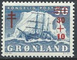 Groënland 1958 N°31 Neuf MNH Bateau Surchargé Avec Surtaxe Pour Les Tuberculeux - Unused Stamps