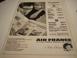 ANCIENNE PUBLICITE AIR FRANCE 1964 A VOTRE SERVICE - Pubblicità