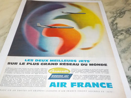 ANCIENNE PUBLICITE AIR FRANCE CARAVELLE ET BOEING 1959 - Advertisements