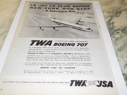 ANCIENNE PUBLICITE TWA BOEING 707 1959 - Publicités