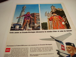 ANCIENNE PUBLICITE VOYAGE TRIDENT BEA 1967 - Publicités