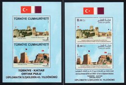Souvenir Sheet - Turkey - Qatar Joint Issue 2018 /  45 Years Of Diplomatic Relations / Castle - Gezamelijke Uitgaven