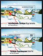 Azerbaijan - Turkey Joint Issue 2017 / Souvenir Sheet / Baku-Tbilisi-Kars Railway / Transport / Train - Gezamelijke Uitgaven