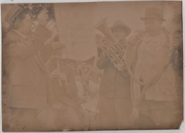 Photo Originale Années 20 Ardèche VERNOSC Les Annonay Musique Fanfare Les Pas Bileux - Sonstige & Ohne Zuordnung