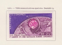 Comores - Comoros - Komoren Poste Aérienne 1962 Y&Tn°PA7 - Michel N°F51 * - 25f Satellite Telstar - Posta Aerea