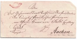 Marque Postale D'Ehrenbreitstein (1815) Pour Aachen : Cor Postal (RRR En Rouge) - Musique