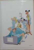 Postogram 91/J8 BERCOVICI Les Femmes En Blanc (Bande Dessinée, Lit D'Hôpital, Malade, Baxter, Infirmières) - Postogram