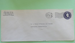 USA 1950 Stationery Cover Washingon 3 C From Indianapolis To Leominster - 1941-60