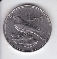 MONEDA DE MALTA DE 1 LIRA MALTESA DEL AÑO 1991 (COIN)  PAJARO-BIRD - Malta