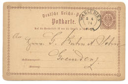 Deutsche Reichs-Post, Postkarte, Warlubien 1874 Nach Graudenz - Postcards