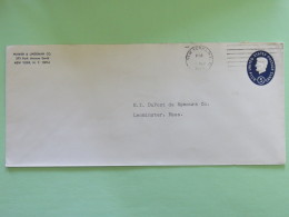 USA 1964 Stationery Cover Lincoln 5 C From New York To Leominster - 1961-80