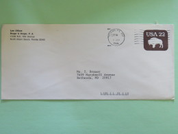 USA 1986 Stationery Cover Buffalo 22 C From Miami To Bethesda - 1981-00