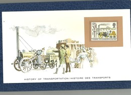 HISTOIRE DES TRANSPORTS - TIMBRE NEUF ENGLAND ANGLETERRE SUR CARTE  - LA FUSEE DE STEPHENSON - Autres (Terre)