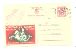 Entier Postal - Publibel 697 " Chevalier Marin " Mechelen + Cachet CATHY & LIEVENS à LEDEBERG 1948 (k) - Cartes Postales [1934-51]