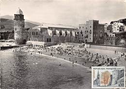 66-COLLIOURE- VUE SUR LA PLAGE ET L'EGLISE - Collioure