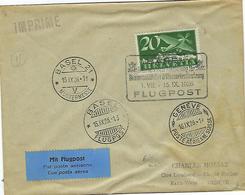 Carte De Suisse, Bâle - Genève, 15 / 9 / 1926, Imprimé, Via Flugpost - Poststempel