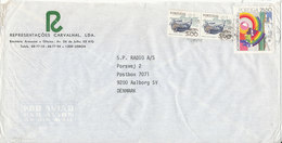 Portugal Air Mail Cover Sent To Denmark 18-12-1981 (the 25.50 Stamp Is Damaged) - Cartas & Documentos