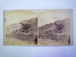 PHOTO STEREO  De 1873  :  Chemin De Fer Des Alpes  -  Accident De Reclavier    - Meyrargues