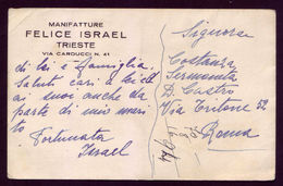 Judaica Jewish Juif Judaisme Postcard Trieste Italy - FELICE ISRAEL - Altri & Non Classificati