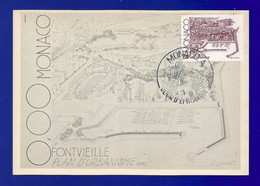 Delcampe - Monaco  1982   Mi.Nr. 1530 , Fontvielle Plan D'Urbanisme - Maximum Card - Jour D`Emission  3-5-82 - Maximumkarten (MC)