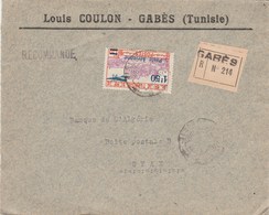 TUNISIE  Lettre Recommandée N° 214 Entête Louis Coulon GABES 1931 Pour Sfax - Brieven En Documenten