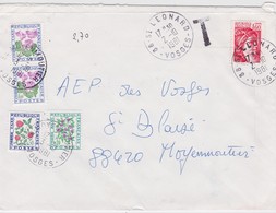 FRANCE 1981 LETTRE DE ST-LEONARD TAXEE A MOYENMOUTIER - 1960-.... Covers & Documents