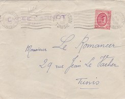 TUNISIE Lettre  Cachet Flamme TUNIS ROUSTAN 17/3/1951 - Lettres & Documents