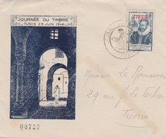 TUNISIE FDC Fouquet De La Varane Journée Du Timbre 1946 - Briefe U. Dokumente