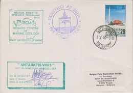 British Antarctic Territory 1990 Belgian Antarctic Research Programme 3 Sign. Cover (38397) - Storia Postale