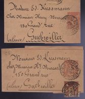 Entier Bande 3c Sage Vermillon Sans Date, 2 Bandes Oblitérées Bordeaux 1896 - Bandes Pour Journaux