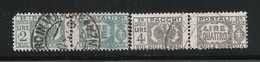 Regno D' Italia - 1946 - PACCHI POSTALI - Valori Usati Da L.2 E L.4 Tipo 1927 Senza Fasci - In Buone Condizioni. - Paketmarken