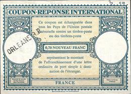 FRANCE - 0,70F IRC  - Used At Orleans - International Reply Coupon Coupon-Reponse International - Cupón-respuesta