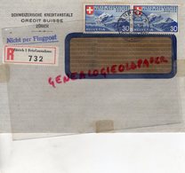 SUISSE - ZURICH- RARE ENVELOPPE SCHWEIZERISCHE KREDITANSTALT- CREDIT SUISSE -1939- NICHT PER FLUGPOST-SAINT JUNIEN 87 - Suiza