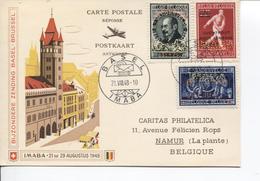 TP PR93-95-97 Perforés IMABA  S/CP Vol Spécial Basel-Brussel C.Basel 21/8/48 V.Namur AP2012 - Posta Privata & Locale [PR & LO]