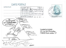 CARTE POSTALE / TIMBROFLAMMES / MONTE CARLO 1991 / FLAMME MUSEE OCEANOGRAPHIQUE MONACO - Lettres & Documents