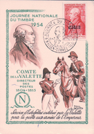 France Algérie, Carte Maximum, Journée Du Timbre, Alger 20.3.1954 (702) - Maximumkarten