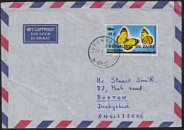 Cb0054 ZAIRE 1977, Butterfly Stamp On Lubumbashi 11 Cover With I.7-COL(B) Cancellation - Gebraucht