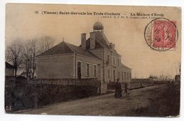 SAINT GERVAIS LES TROIS CLOCHERS - 1906--La Maison D'Ecole ( Animée ) --cachet --timbre ... à Saisir - Saint Gervais Les Trois Clochers