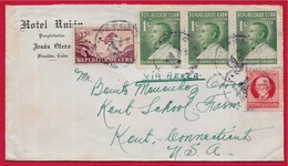 1936 Lettre Déposée à CUBA Destination KENT Etats-Unis - Affranchissement Composé - Lettres & Documents