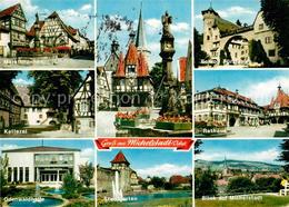 72852935 Michelstadt Marktbrunnen Fachwerkhaeuser Kellerei Odenwaldhalle Rathaus - Michelstadt