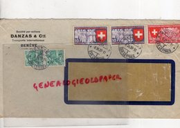 SUISSE - GENEVE- DANZAS & CIE -ENVELOPPE TRANSPORTS INTERNATIONAUX- 1939-EXPOSITION NATIONALE ZURICH - Suisse