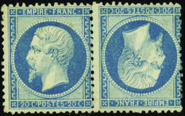 63 N°22 B 20c Bleu Tête-bêche Qualité:* Cote: 6000  - Autres & Non Classés