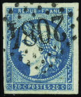 124 N°44 B 20c Bleu Type I Report 2 TB Qualité:OBL Cote: 850  - Altri & Non Classificati