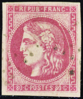 146 N°49 80c Rose Variété D'impression TB Qualité:OBL Cote: .....  - Autres & Non Classés