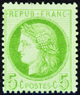152 N°53 5c Vert-jaune Sur Azuré Qualité:* Cote: 300  - Other & Unclassified