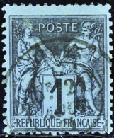 198 N°84 1c Noir Sur Bleu De Prusse TB Qualité:OBL Cote: 6000  - Altri & Non Classificati